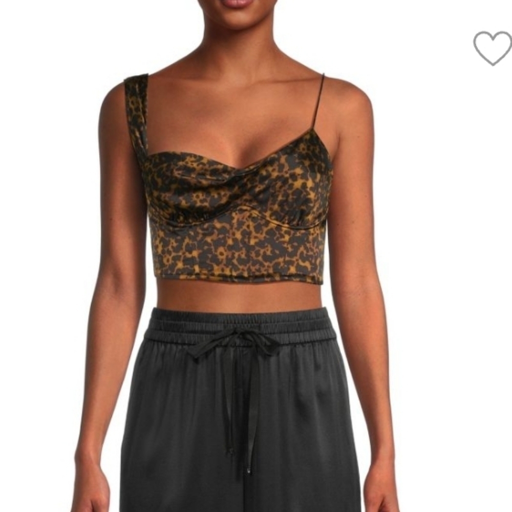 Cami NYC Della Animal Print Silk Blend Crop Top